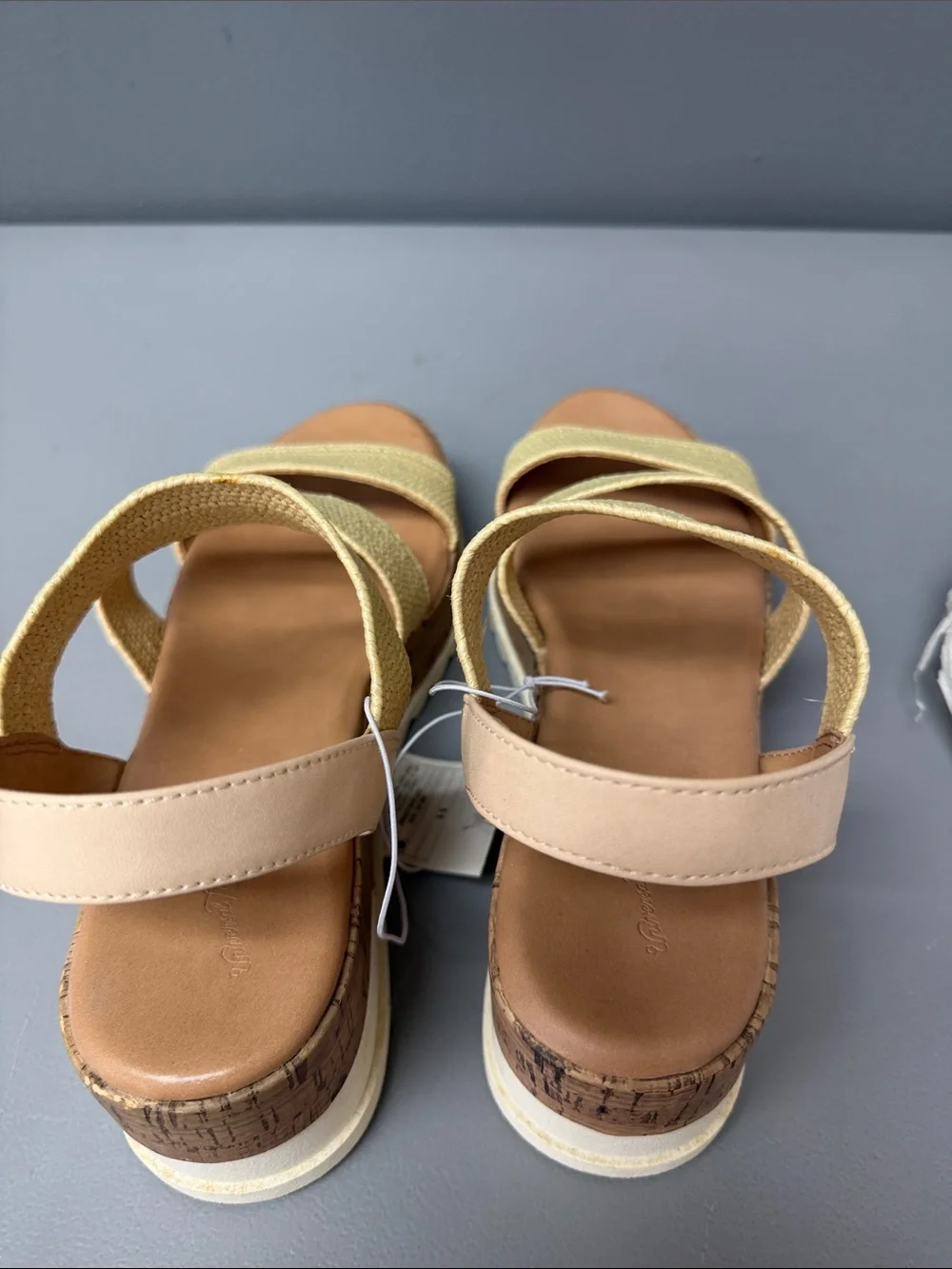 Universal Thread Women's Triple-Strap Woven Sandals in Natural Straw